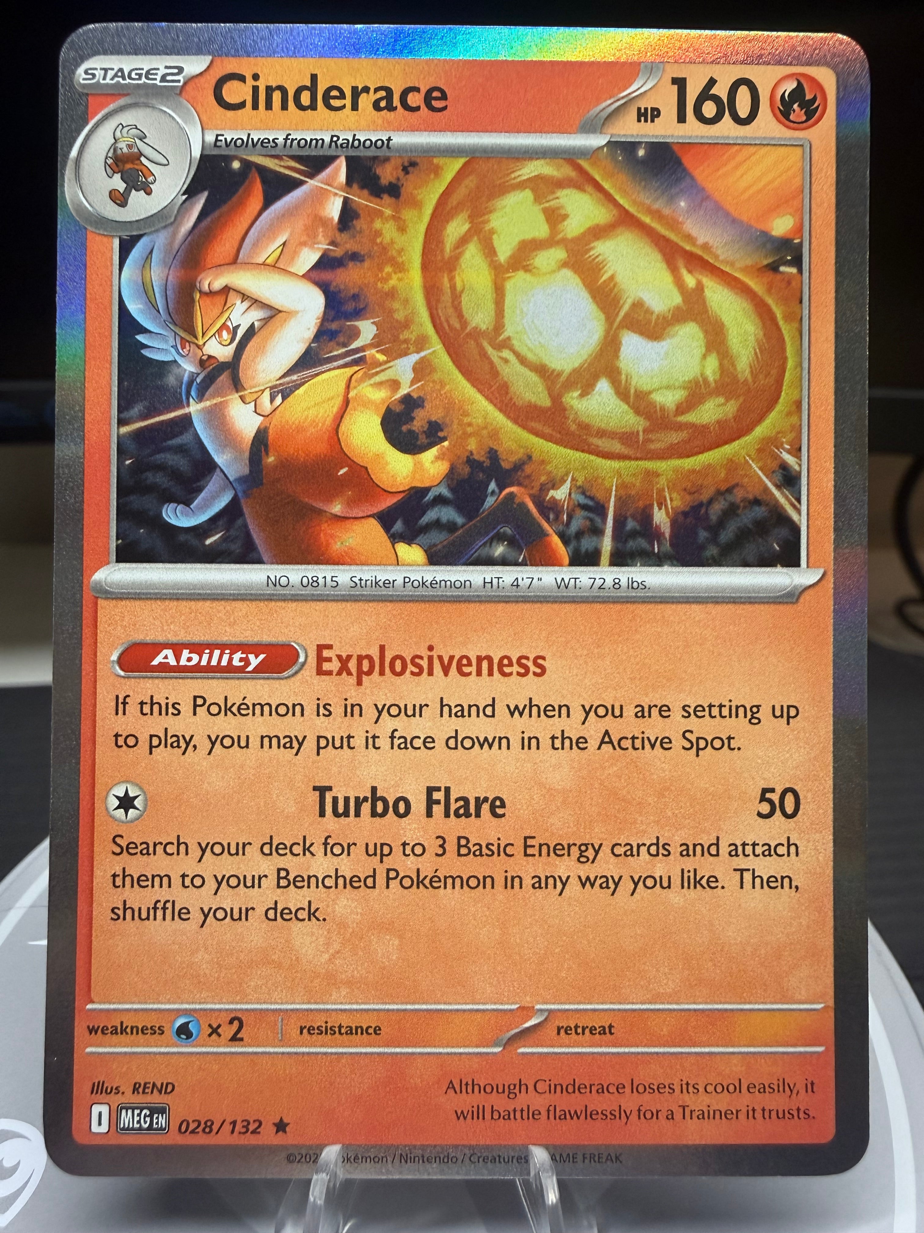 Cinderace - 028/132 - Holo Rare - Mega Evolution