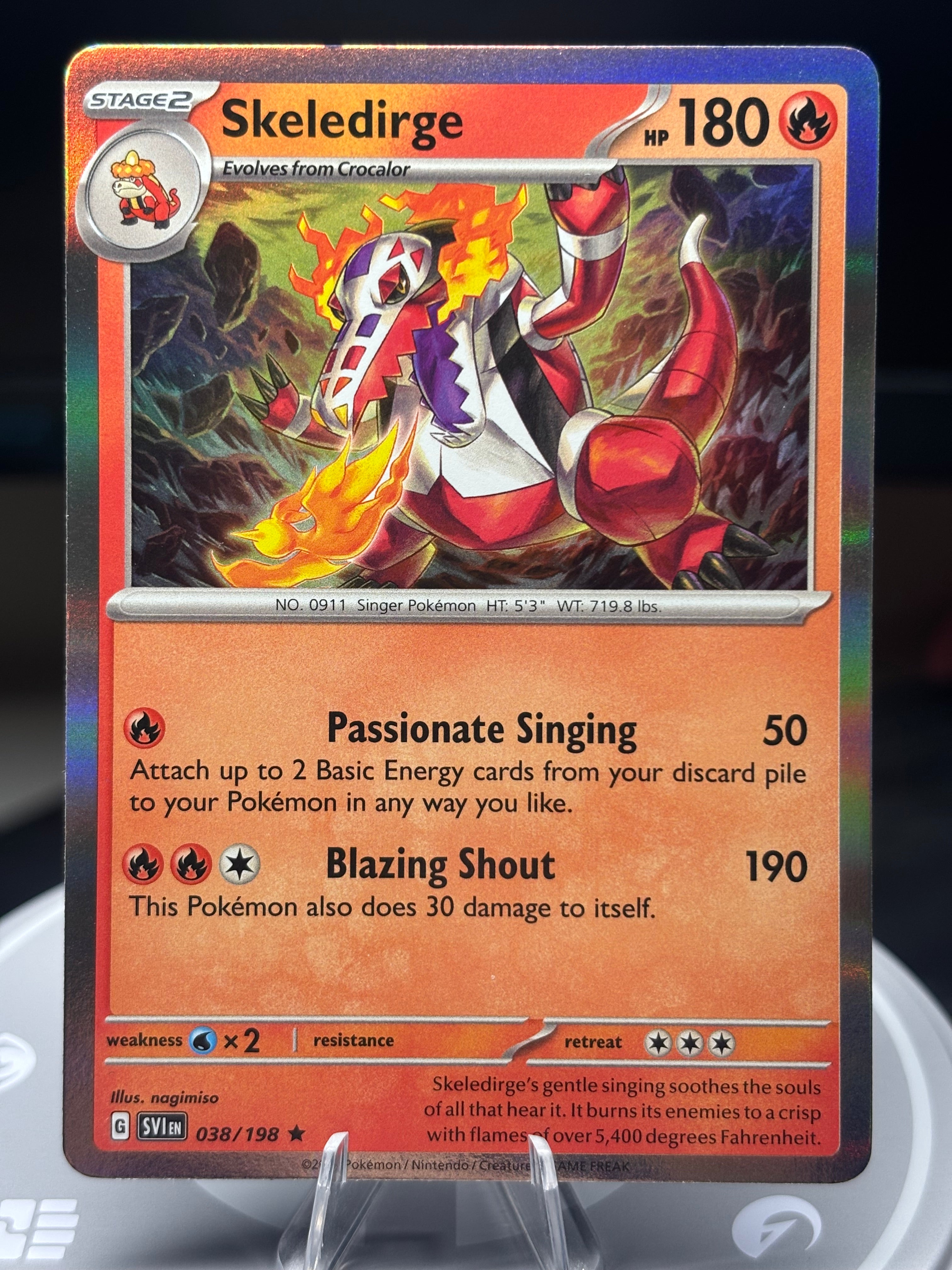 Scarlet and Violet Skeledirge 038/198 Holo.