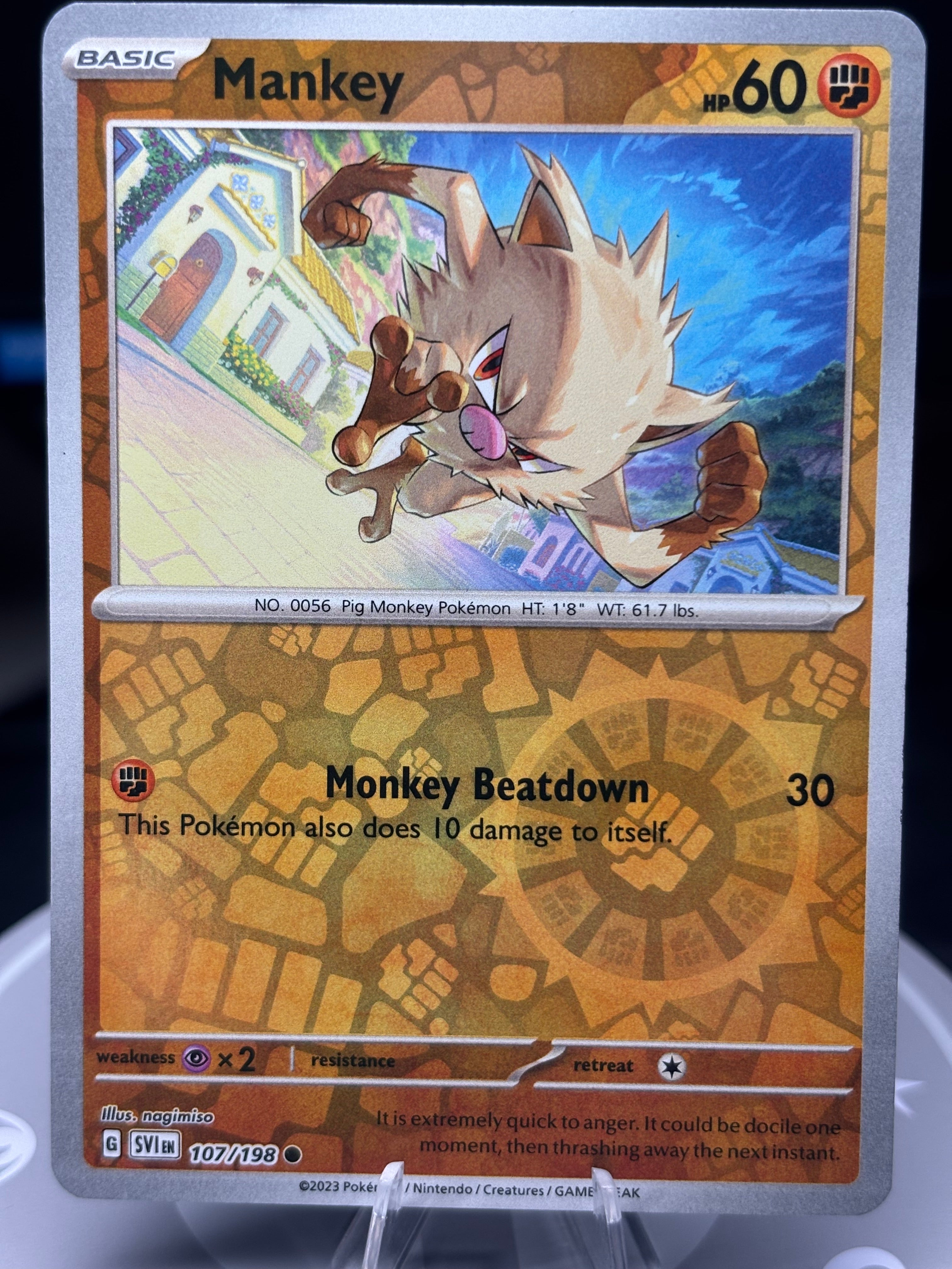Mankey - 107/198 - Reverse Holo - Scarlet & Violet