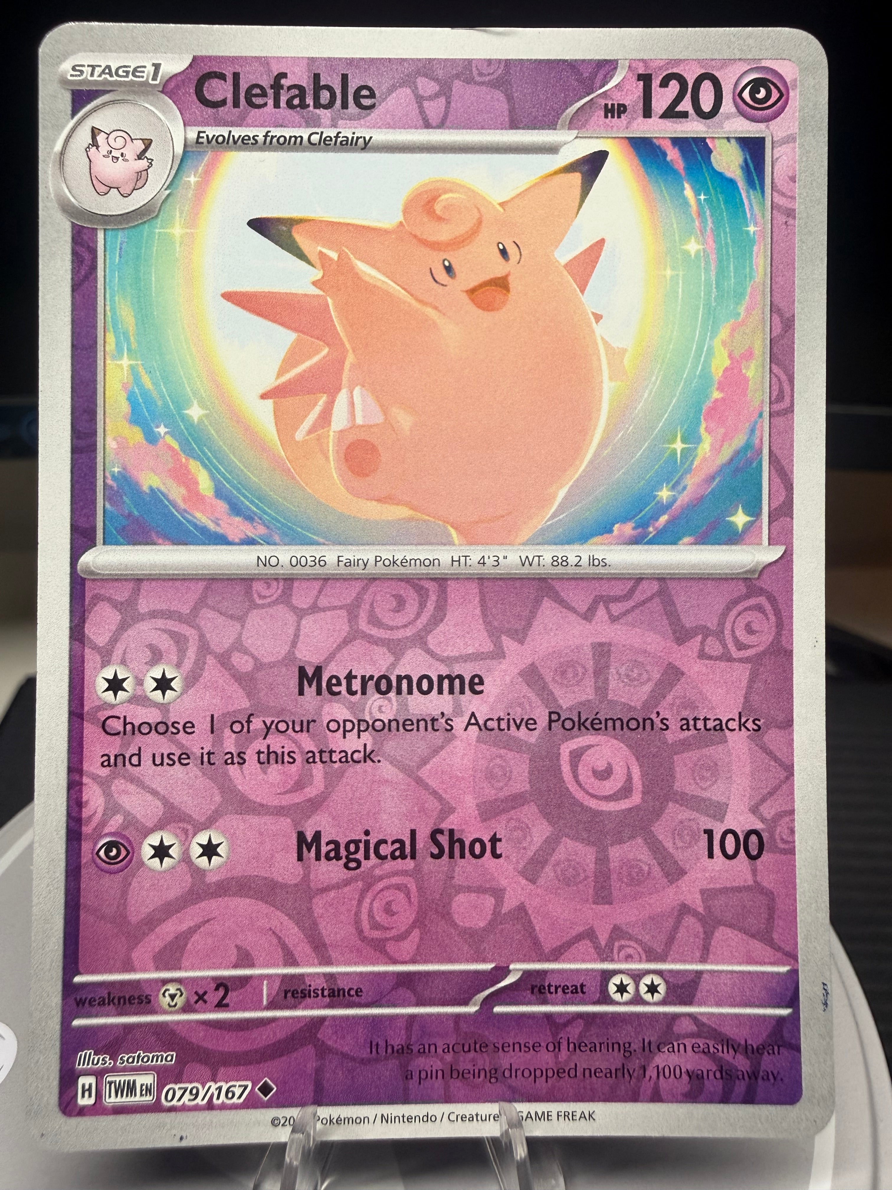 Pokemon Twilight Masquerade - Clefable - 079/167 - Reverse Holo