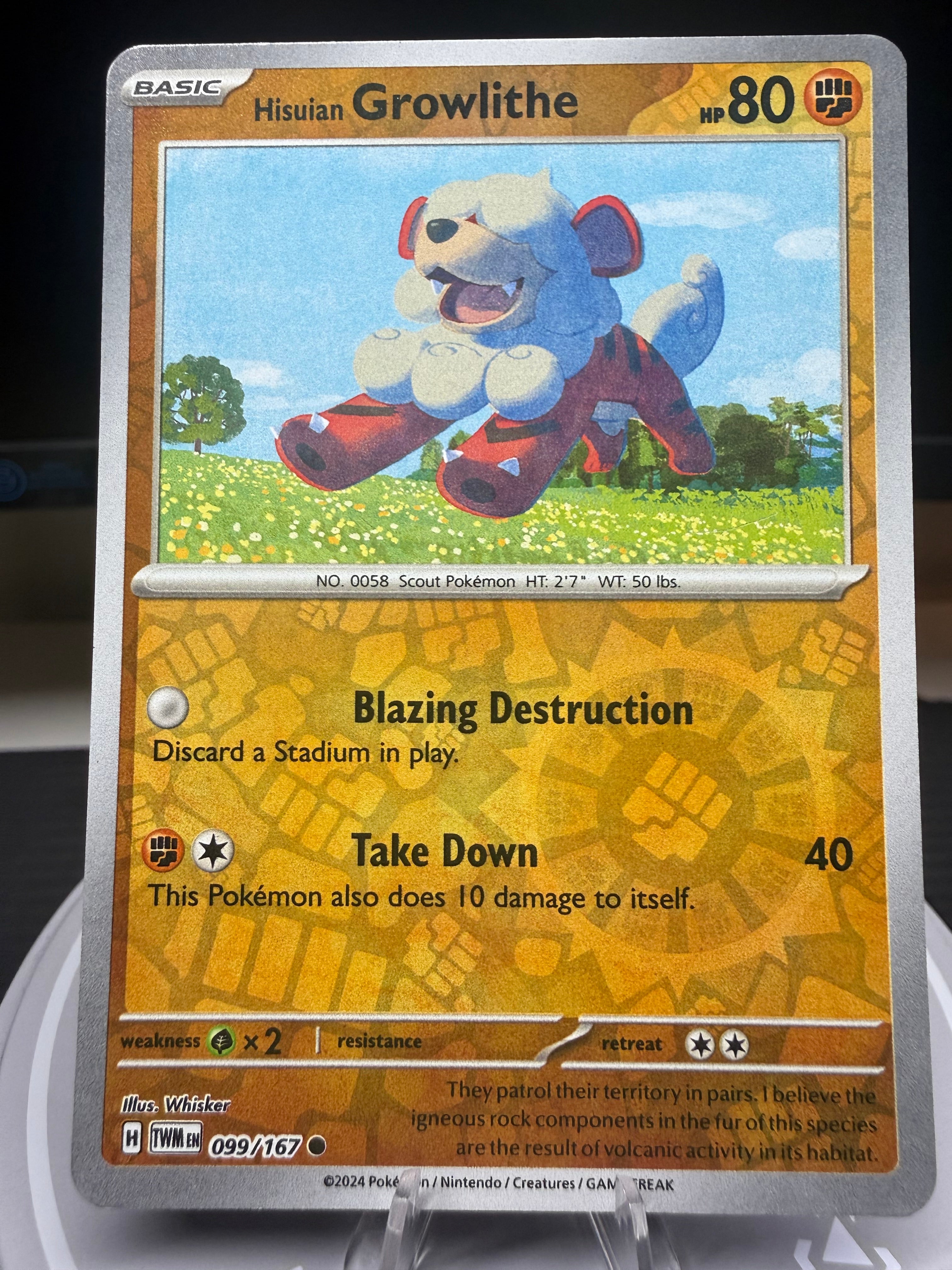 Hisuian Growlithe - 099/167 - Reverse Holo - Twilight Masquerade